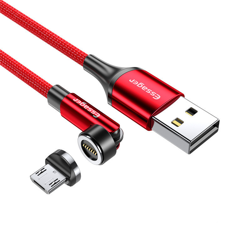 Magnetic Charging Cable 540° Rotating - 3-in-1 Fast Charge Cord (USB-C, Lightning, Micro USB)