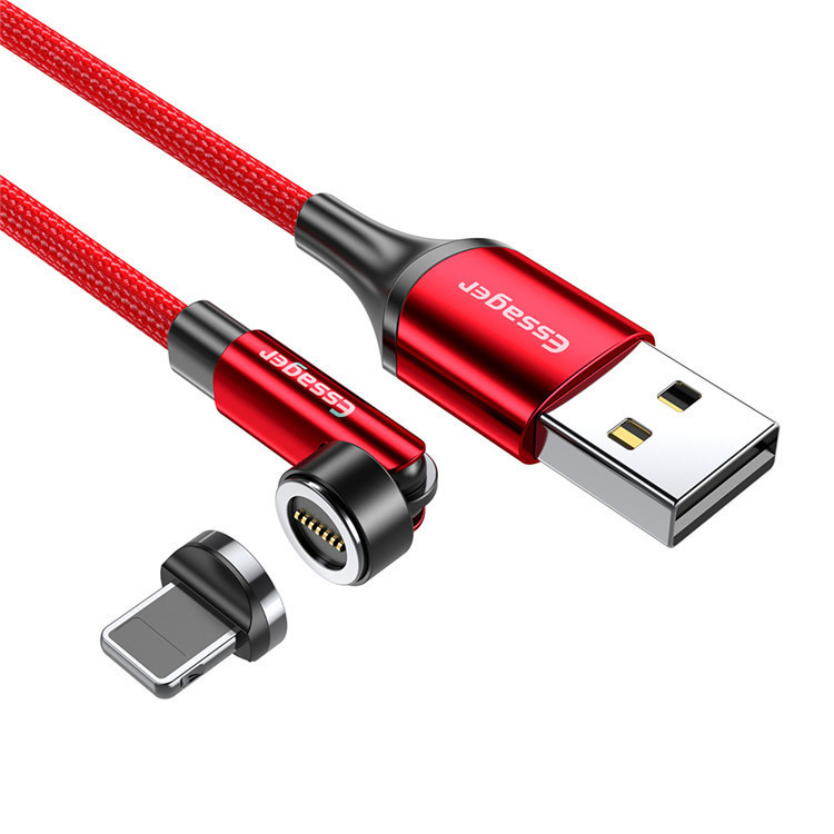 Magnetic Charging Cable 540° Rotating - 3-in-1 Fast Charge Cord (USB-C, Lightning, Micro USB)