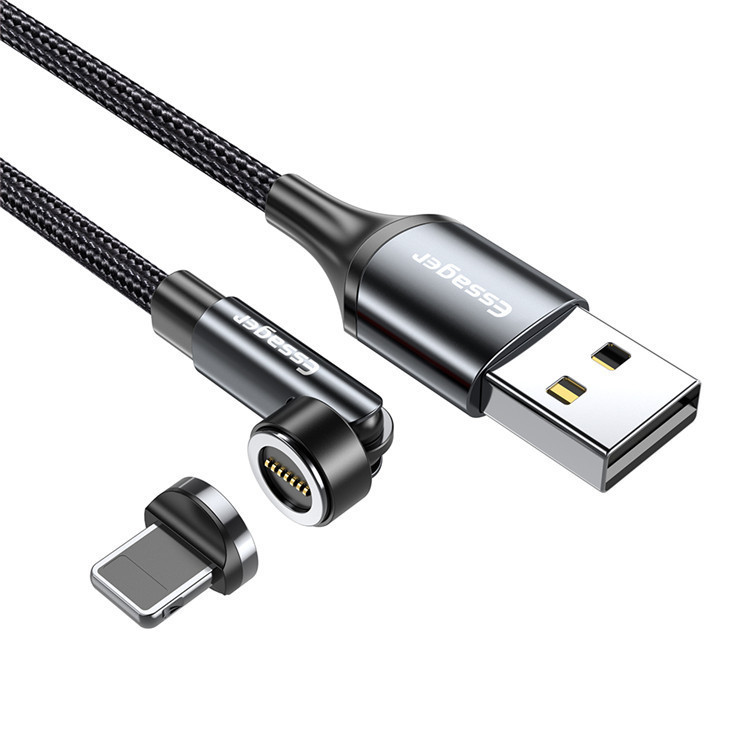 Magnetic Charging Cable 540° Rotating - 3-in-1 Fast Charge Cord (USB-C, Lightning, Micro USB)