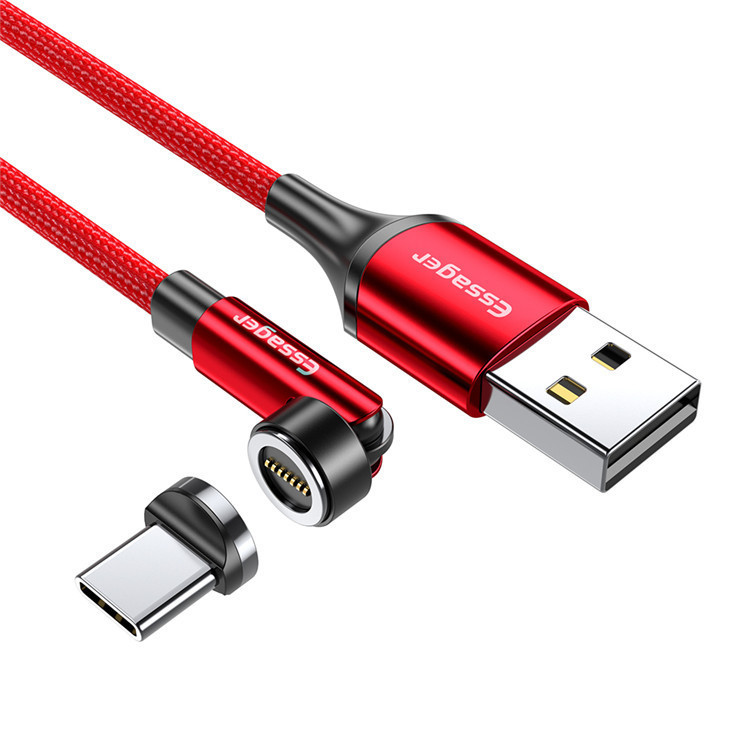 Magnetic Charging Cable 540° Rotating - 3-in-1 Fast Charge Cord (USB-C, Lightning, Micro USB)