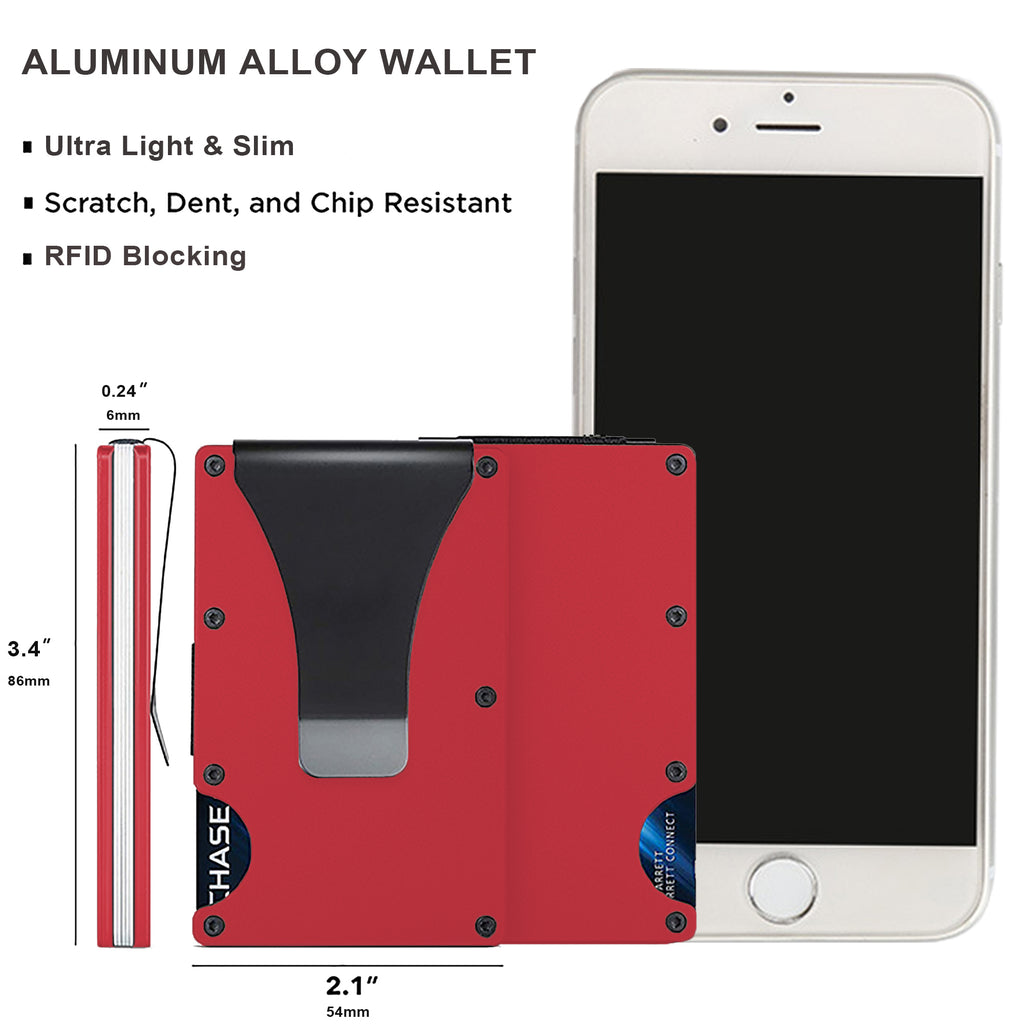 Compact RFID wallet for men in front pocket