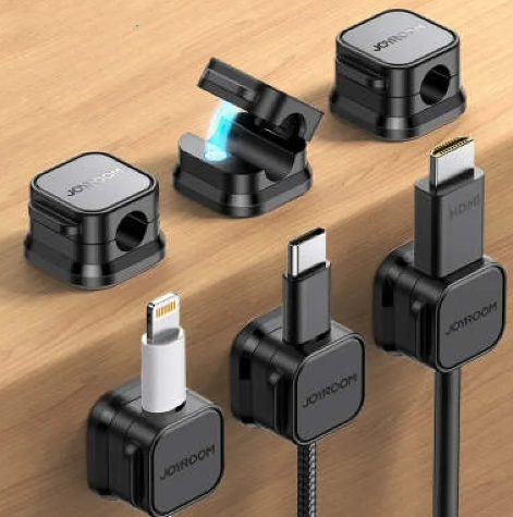 Magnetic Cable Organizer Clips - Cord Holder for Desk & Nightstand (3 & 6 Pack)